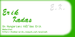 erik kadas business card